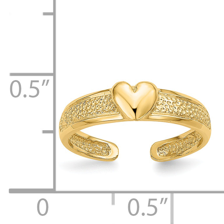 14k Heart Toe Ring C2071