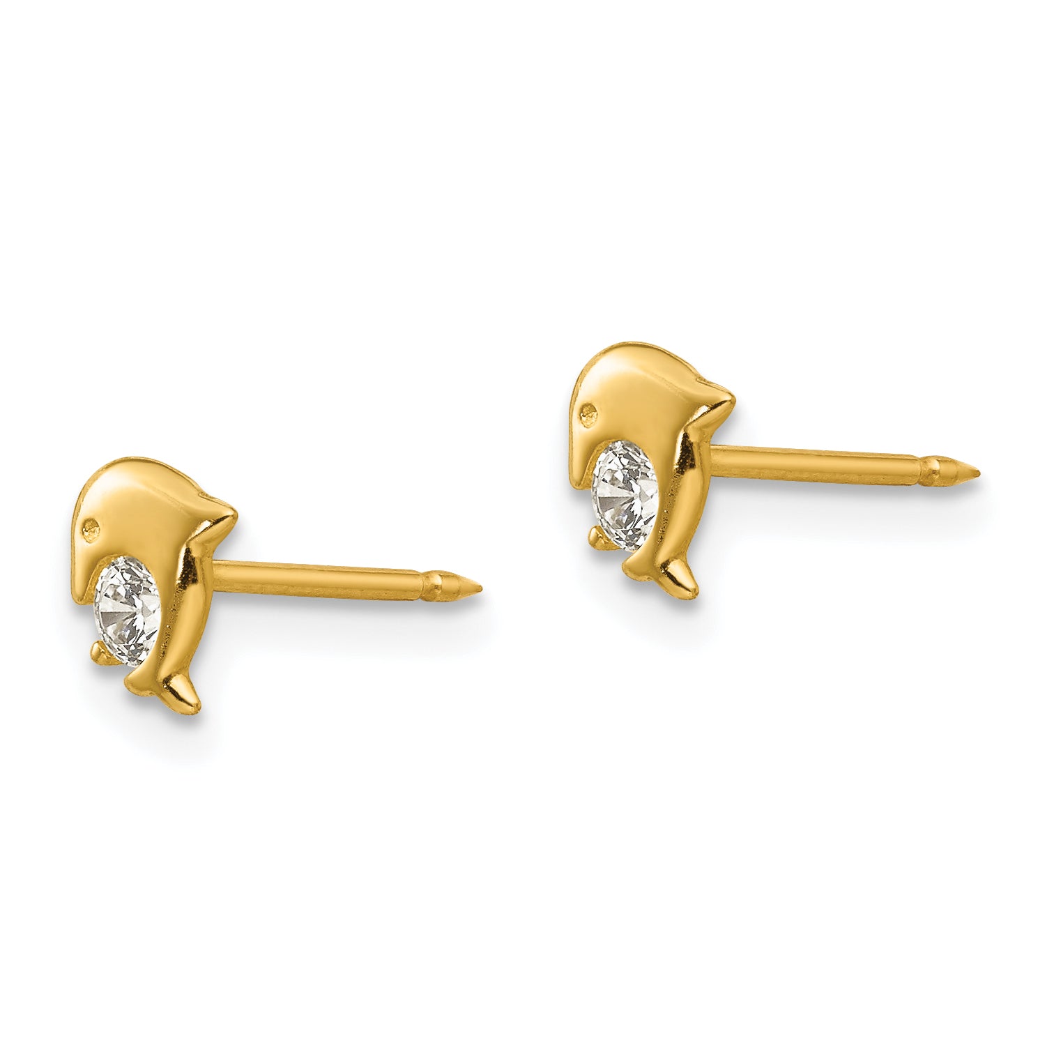 Inverness 14k Dolphin CZ Post Piercing Earrings 850E