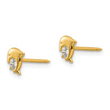 Inverness 14k Dolphin CZ Post Piercing Earrings 850E