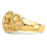 14K Diamond-cut Scalloped Edge Pattern Dome Ring K4620