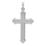 14k White Gold Polished and Textured Cross Pendant XR1624