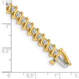 14k Complete 3.08 carat Round A Diamond 2-prong S-link 7 inch Tennis Bracelet X704A