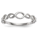 14k White Gold Polished Twisted Loops Ring R613