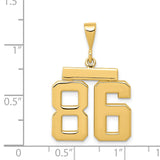 14k Medium Polished Number 86 Charm MP86
