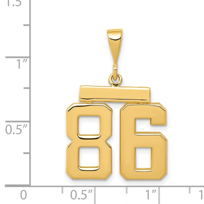 14k Medium Polished Number 86 Charm MP86