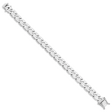 14K White Gold 20 inch 10.2mm Hand Polished Fancy Link with Box Catch Clasp Chain WLK190