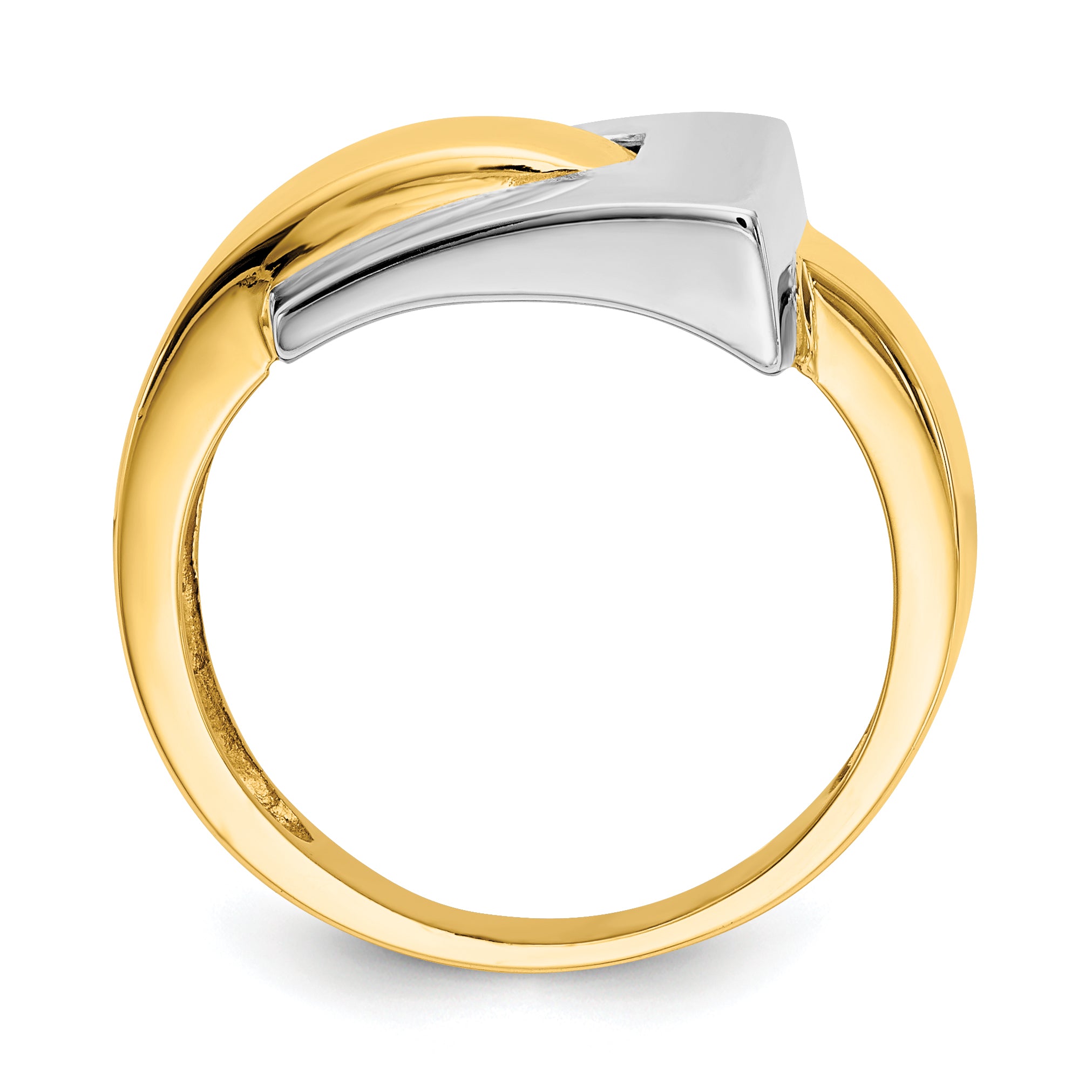 14k Two-tone Polished Buckle Ring K1446