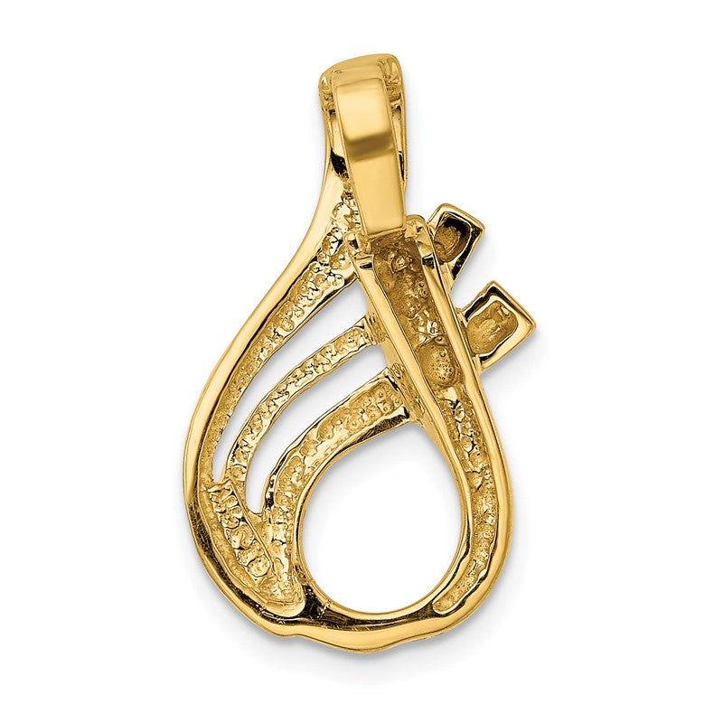 14k Polished Slide Fits up to 5mm Regular/6mm Fancy or Reversible Omega SL59