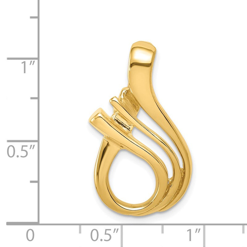 14k Polished Slide Fits up to 5mm Regular/6mm Fancy or Reversible Omega SL59