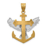 14k Two-tone Mariners Cross with Eagle Pendant C264