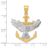 14k Two-tone Mariners Cross with Eagle Pendant C264