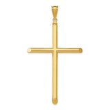 14k Large Polished Tube Cross Pendant K6191