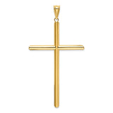 14k Large Polished Tube Cross Pendant K6191