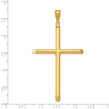 14k Large Polished Tube Cross Pendant K6191