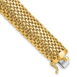 14k Polished 13.75mm Mesh 7.25 inch Bracelet SF598