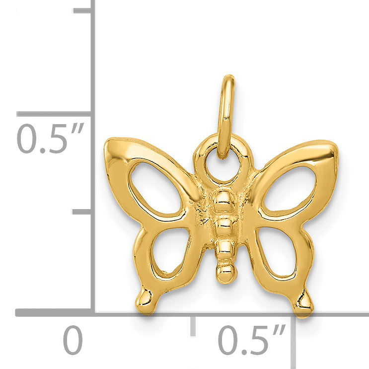 14k Solid Polished Butterfly Charm K1027