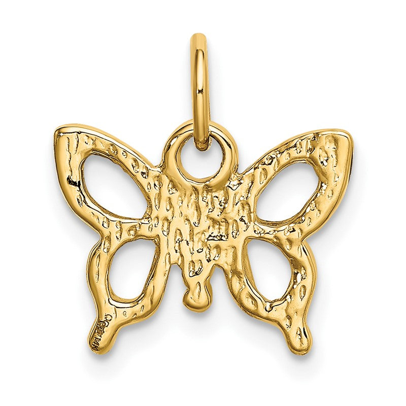 14k Solid Polished Butterfly Charm K1027