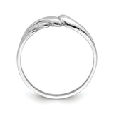 14K White Gold Polished Wave Ring D4708