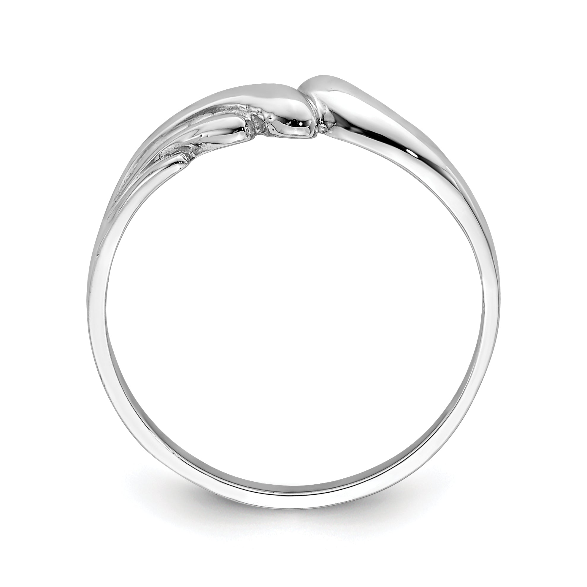 14K White Gold Polished Wave Ring D4708