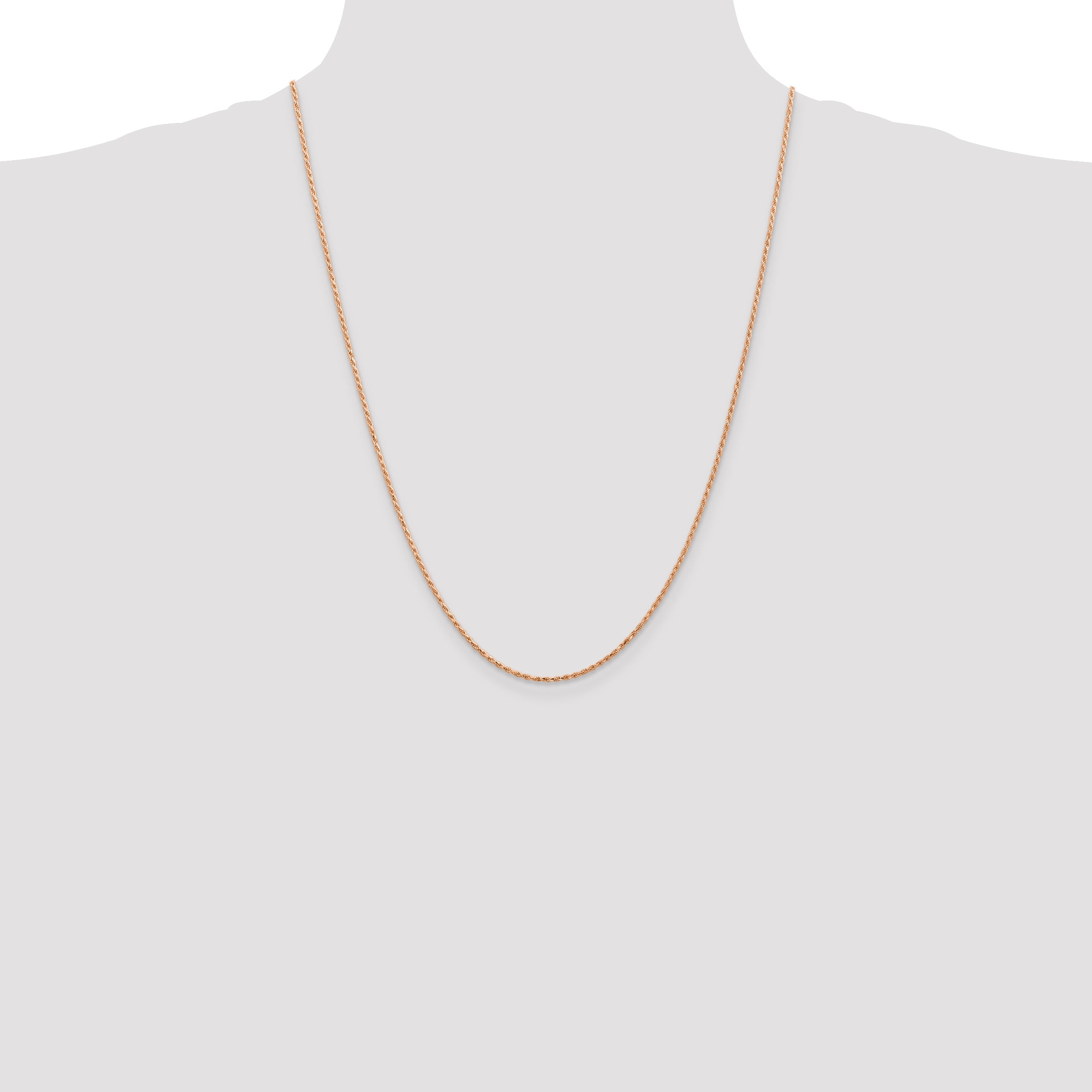 14K Rose Gold 10 inch 1.5mm Diamond-cut Man Made Rope with Lobster Clasp Anklet R012