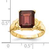 14k 11x9mm Emerald Cut Garnet ring Y4533GA
