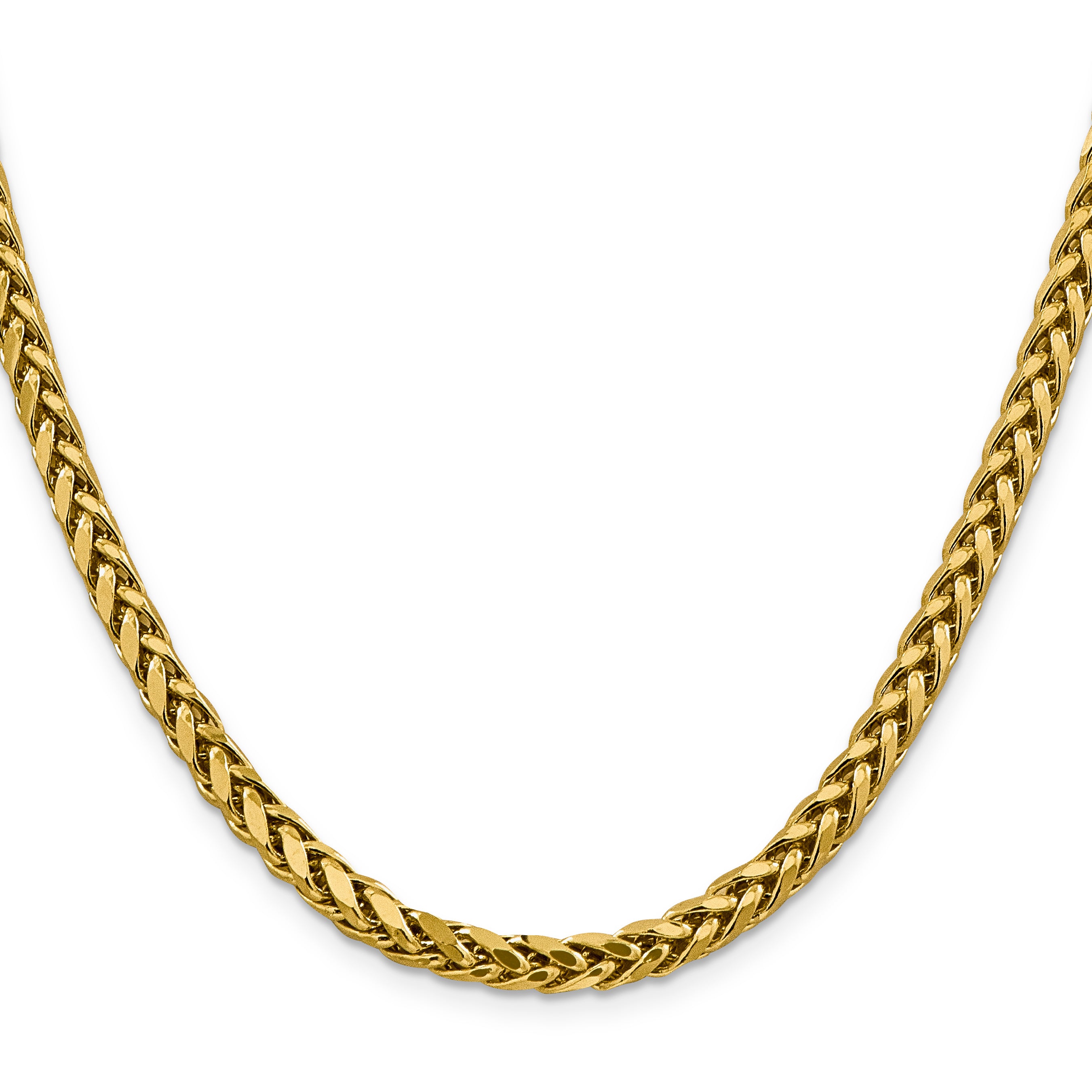 14K 18 inch 5mm Semi-Solid Diamond-cut Wheat with Lobster Clasp Chain BC186