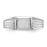 14k White Gold 5.25x5.0mm Childs Open Back Signet Ring D1876