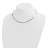 14k White Gold Polished 6mm Standard Weight 16 inch Domed Omega Necklace OW6