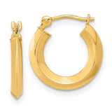14k 2x15mm Polished Knife-Edge Tube Hoop Earrings YE1769