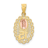 14k Two-tone 15 Our Lady of Guadalupe Pendant K4715
