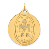 14k Polished and Satin Solid Large Miraculous Medal Round Pendant XR1775