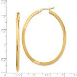 14K 3x51mm Large Knife-Edge Oval Hoop Earrings TF1638