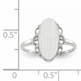 14k White Gold 7.0x14.5mm Open Back Signet Ring RS560