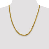 14K 18 inch 5mm Semi-Solid Diamond-cut Wheat with Lobster Clasp Chain BC186