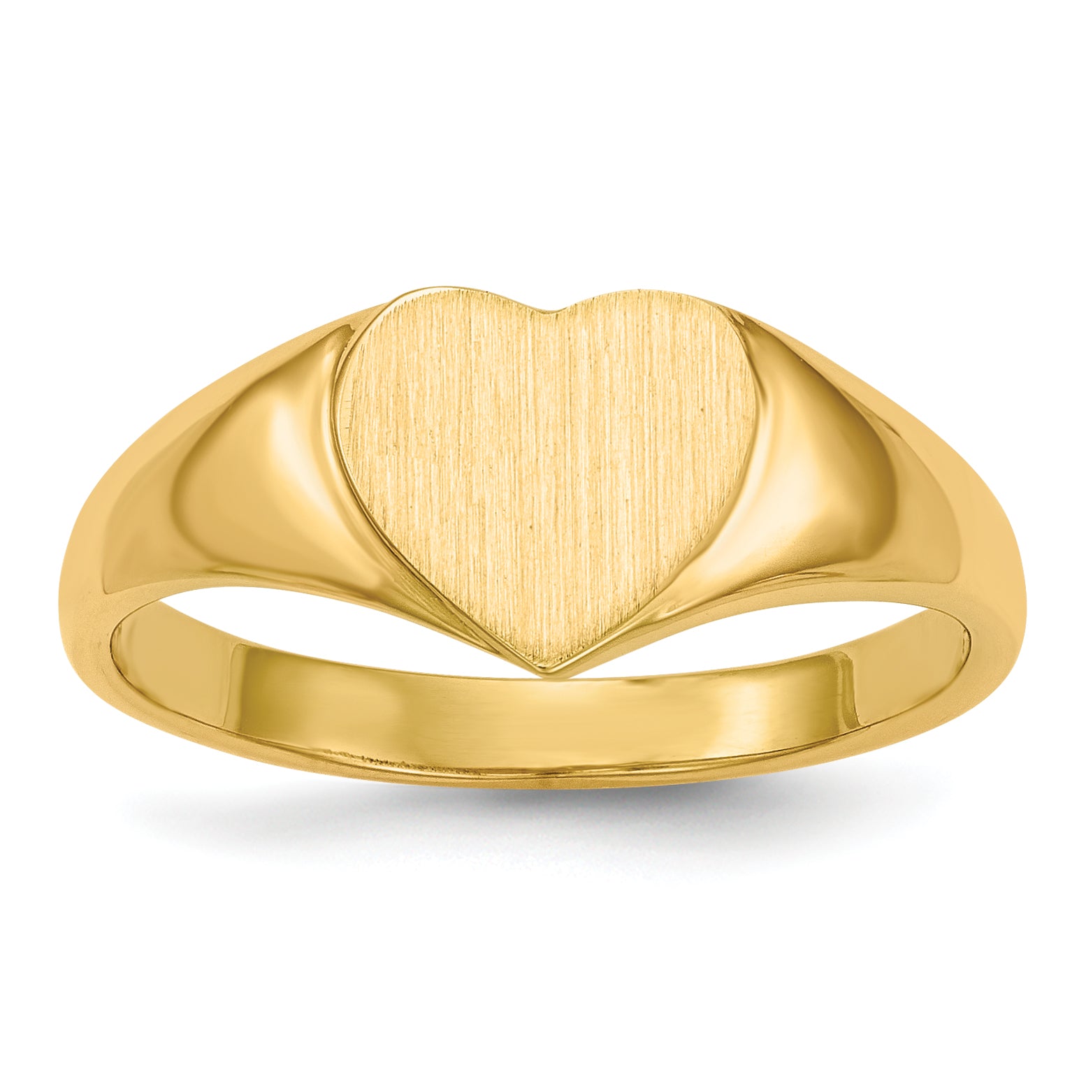 14k 8.5x7.5mm Open Back Heart Signet Ring RS506