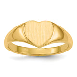 14k 8.5x7.5mm Open Back Heart Signet Ring RS506