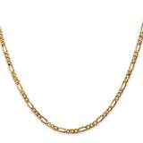 14K 26 inch 3mm Flat Figaro with Lobster Clasp Chain FFL080