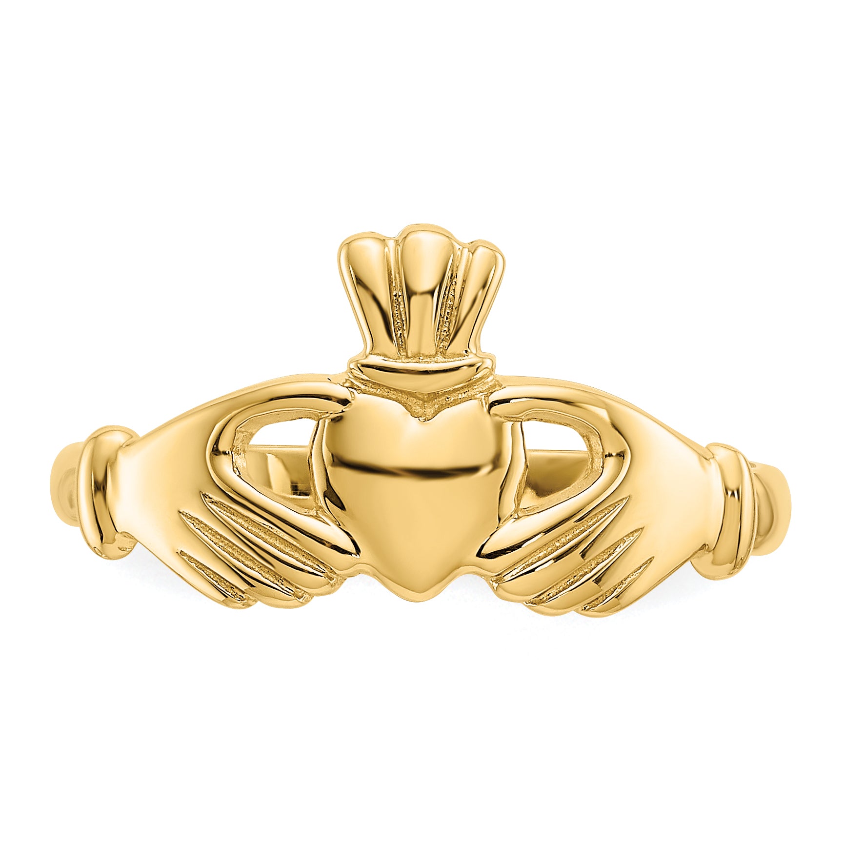 14k Polished Claddagh Ring R123