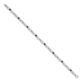 14k White Gold Complete 1/2 carat White and Black Diamond Flower Infinity 7 inch Bracelet BM4628