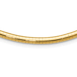 14k Polished 4mm Lightweight 16 inch Domed Omega Necklace ODL4