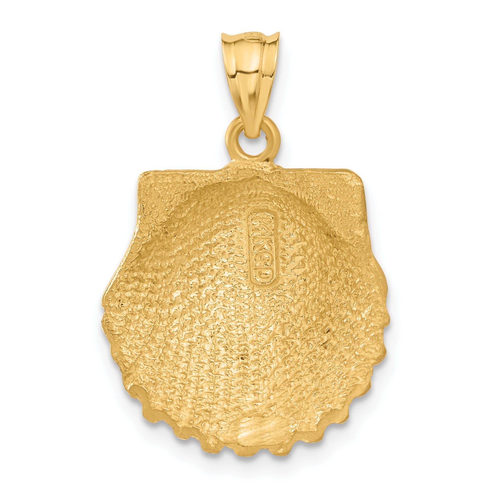 14k Diamond-cut Seashell Pendant C129