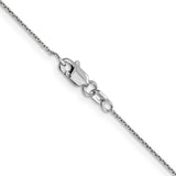 14K White Gold 0.8mm Diamond Cut Cable Chain 16"