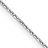 14K White Gold 0.8mm Diamond Cut Cable Chain 16"