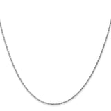 14K White Gold 10 inch 1.15mm Diamond-cut Machine Made Rope with Lobster Clasp Chain Anklet W010