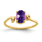 14k 7x5mm Oval Amethyst Twist Ring Y4663AM
