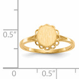 14k 6.5x7.0mm Open Back Signet Ring RS190