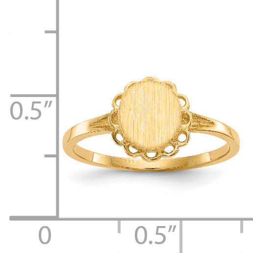 14k 6.5x7.0mm Open Back Signet Ring RS190