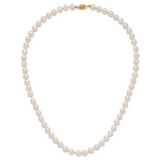 14k 6-7mm White Round Akoya Saltwater Cultured Pearl 16 inch Necklace PL60AA