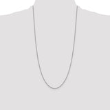 14K White Gold 26 inch .9mm Box with Lobster Clasp Chain WLB