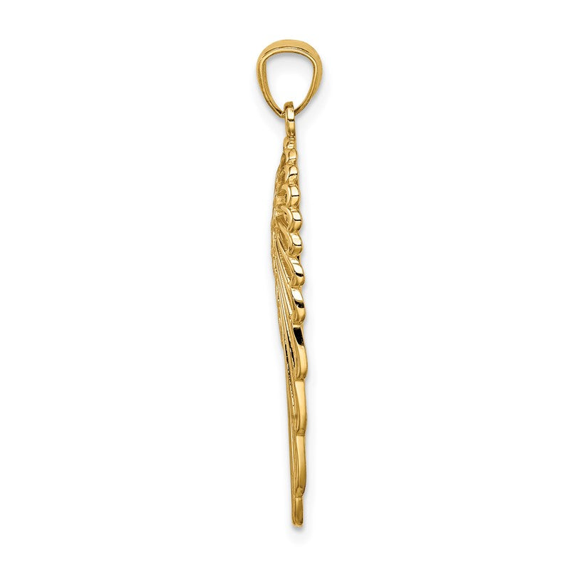 14K Cut-out Angel Wing Pendant C4572
